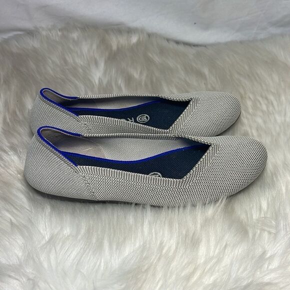 Rothy's The Flat Charcoal Black/White Round Toe Flats Sz 6.5 - Picture 4 of 6